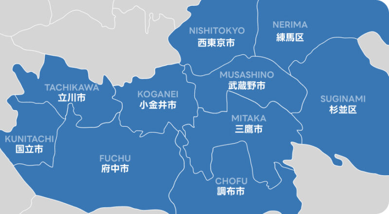 対応エリアの地図